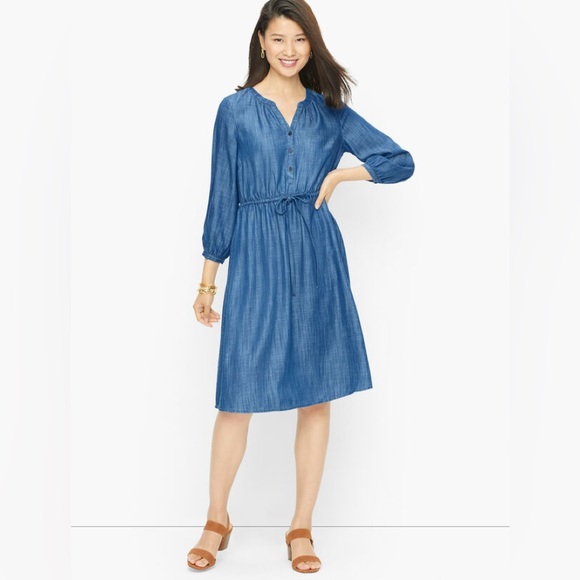 Talbots Dresses & Skirts - Talbots Denim Tie waist shirt dress